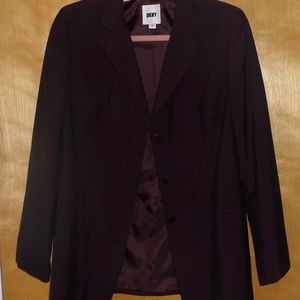 DKNY Donna Karan KDark Brownish Plum Suit Sz 6